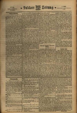 Zweite Ausgabe vom Samstag, den 21. Oktober 1911.
