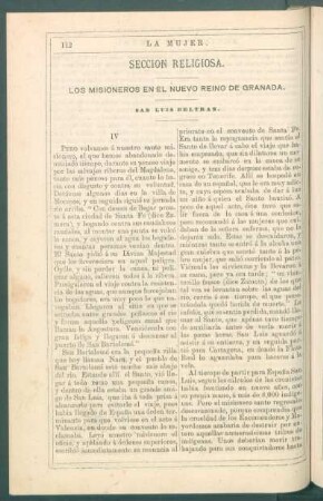 Sección religiosa. : Los misioneros en el Nuevo Reino de Granada. San Luis de Beltrán. [Continuación]