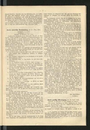 Zweite ordentliche Versammlung, am 27. März 1886