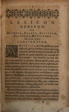 Lexicon medicum graeco-latinum