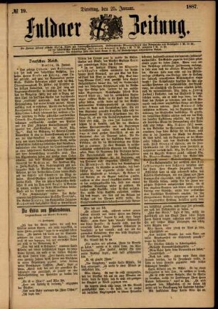 Ausgabe vom Dienstag, den 25. Januar 1887.