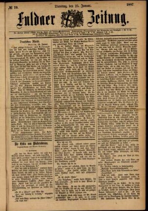 Ausgabe vom Dienstag, den 25. Januar 1887.