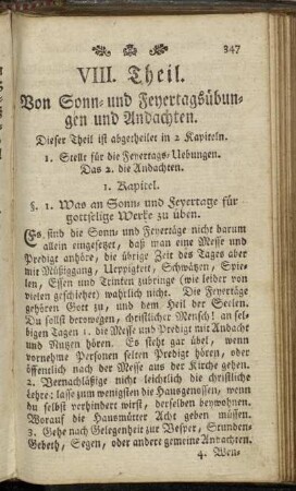I. Kapitel. Feyertags-Uebungen