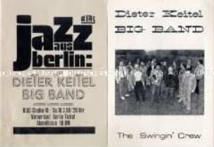 Programmblatt zu einem Auftritt der "Dieter Keitel Big Band" aus der DDR im RIAS-Studio in Berlin (West)