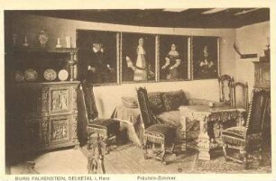 Ansichtskarte: Burg Falkenstein, Selketal i. Harz Fräulein-Zimmer