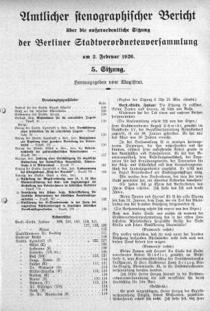 Sitzung 5, 2. Februar 1926