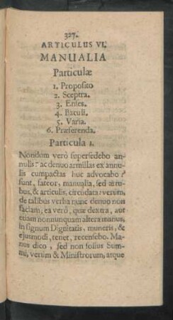 Articulus VI. Manualia