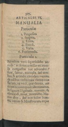 Articulus VI. Manualia