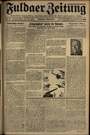 Erste Ausgabe vom Sonntag, den 08. April 1934.