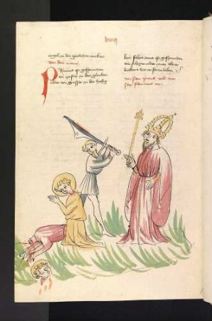 Enthauptung der hll. Primus und Felicianus im Beisein des Richters