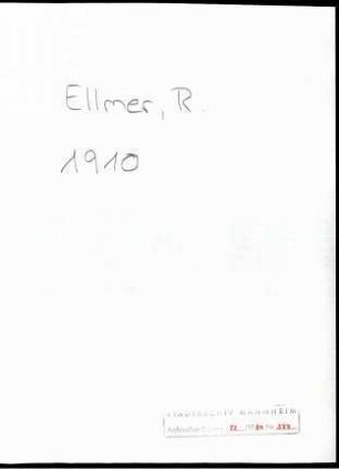 Ellmer, R[...], Heidelberg, an Wichert