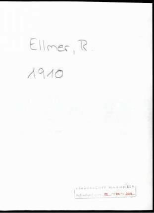 Ellmer, R[...], Heidelberg, an Wichert