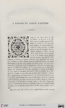 2. Pér. 8.1873: À propos du Salon d'Anvers