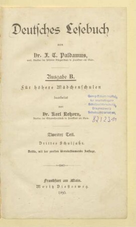 Teil 2 = 3. Schuljahr, [Schülerband]: [Teil 2 = 3. Schuljahr, [Schülerband]]