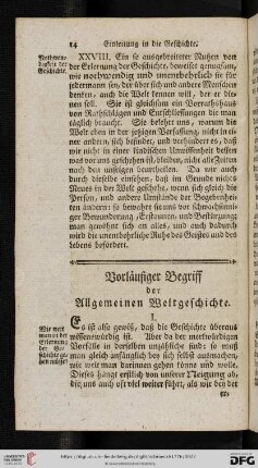 Vorläufiger Begriff der Allgemeinen Weltgeschichte