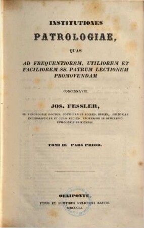 Institutiones patrologiae, 2