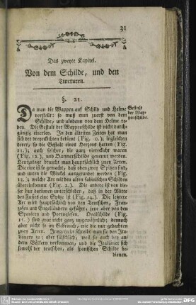 Das zweyte Kapitel. Von dem Schilde, und den Tincturen