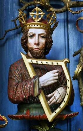 Schöllenbacher Altar — Wurzel Jesse mit den Vorfahren Christi und der Madonna im Strahlenkranz — König David