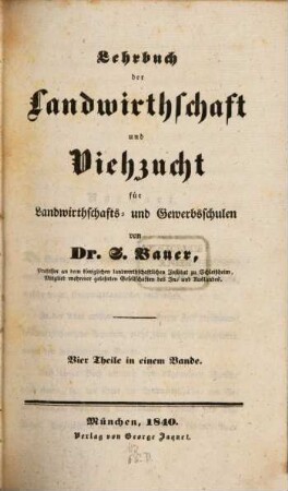 Lehrbuch der Landwirthschaft und Viehzucht
