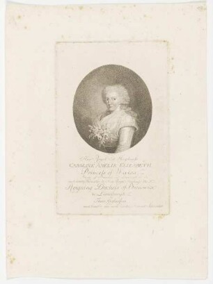 Bildnis der Caroline Amelia Elizabeth Princess of Wales