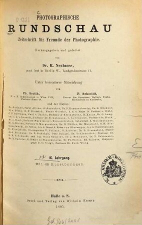 Photographische Rundschau : Zeitschrift für Freunde der Photographie. 9. 1895