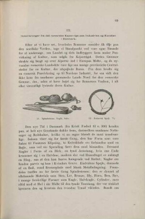 III. Indvirkninger fra det romerske Kejserrige paa Industrien og Kunsten i Danmark.