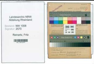 Entnazifizierung Fritz Reinartz , geb. 08.12.1888 (Schmied)