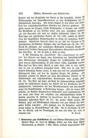 276-279 [Rezension] Möhler, Karl, Kommentar zum Katechismus für das Bistum Rottenburg