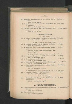 7. Kunstwissenschaften.