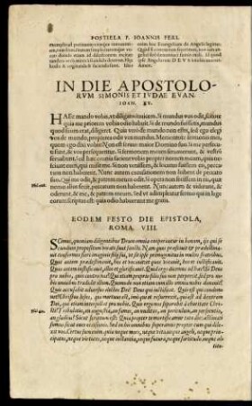 In Die Apostolorum Simonis Et Judae ...