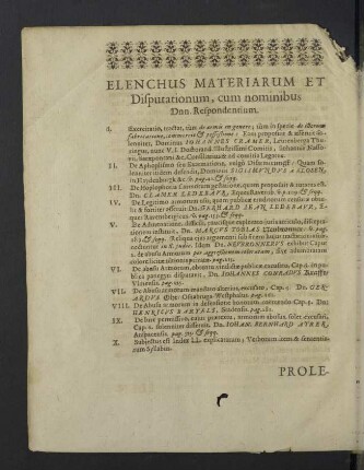 Elenchus materiarum et disputationum