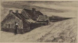 Fischerhäuser in Holland mit weiblicher Rückenfigur