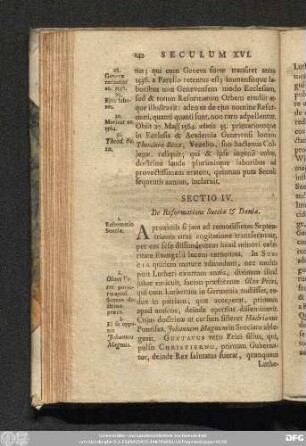 Sectio IV. De Reformatione Succiae & Daniae.