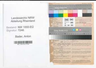 Entnazifizierung Anton Bader, geb. 28.01.1913 (Polizeibeamter)