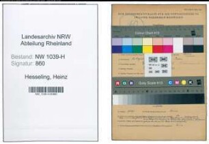 Entnazifizierung Heinz Hesseling , geb. 12.08.1907 (Beamter)