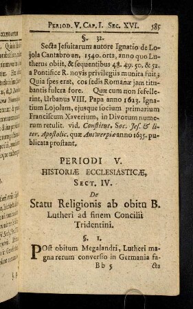 585-596, Sectio IV § 1 - 12