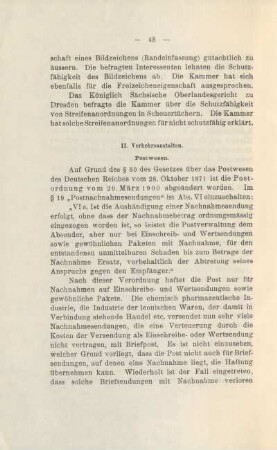 II. Verkehrsanstalten.