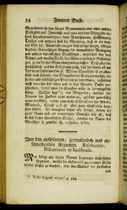 Von den auflösenden, zertheilenden und einschneidenden Arzneyen