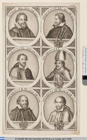 Eichstätter Bischöfe: Otto, Hartwig, Friedrich I., Heinrich I., Heinrich II., Heinrich III.