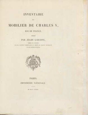 Inventaire du mobilier de Charles V., Roi de France