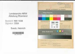 Entnazifizierung Heinrich Sueck , geb. 21.06.1904 (Bahnbeamter)