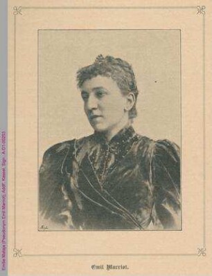 Porträt von Emilie Mataja (Pseudonym Emil Marriot)