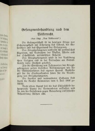 5, Gefangenenbehandlung nach dem Völkerrecht