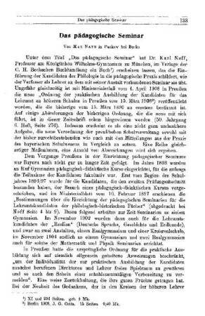 Das pädagogische Seminar