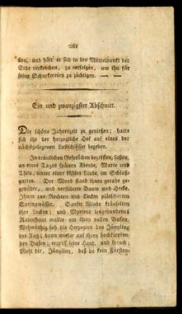 Ein und zwanzigster Abschnitt. - Ein und dreißigster Abschnitt.