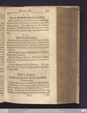 Das I. Capitel. Von der europäischen Türckey, die an der Donau liegt.