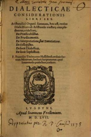 Dialecticae considerationis libri sex