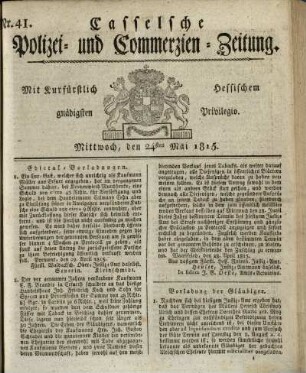 Nr. 41, Mittwoch, den 24sten Mai 1815