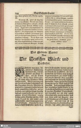 Das Siebende Capitel. Von Der Teutschen Stärcke und Tapfferkeit