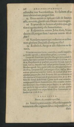 Pars Sexta. Docet de eventu regni Dei.